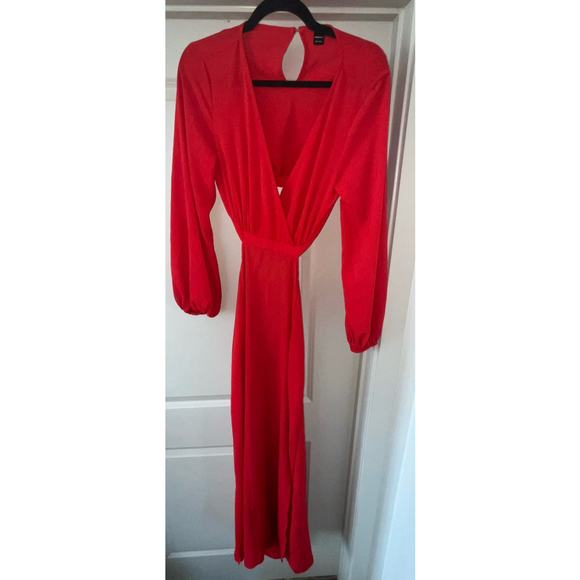 SHEIN Surplice Neck Split Thigh Cutout Dress - Picture 2 of 8